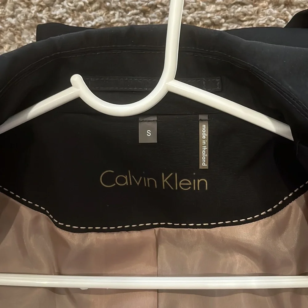 Calvin Klein trench raincoat Size S Black like NEW !! - Picture 4 of 4